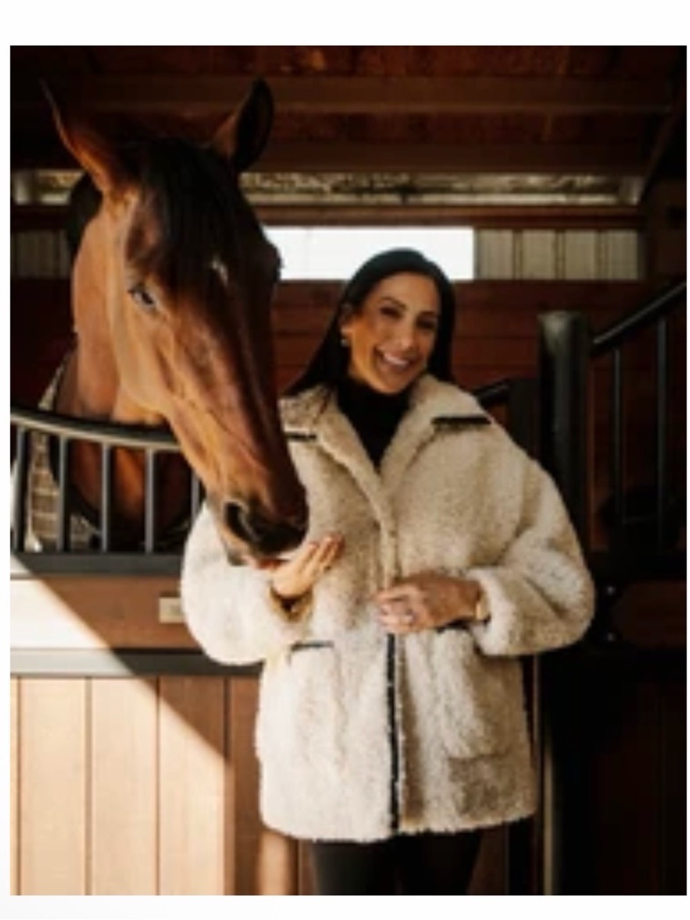✨NWT✨ Brunette The Label:Faux Leather Trim Sherpa Jacket (ptp approx 27in)